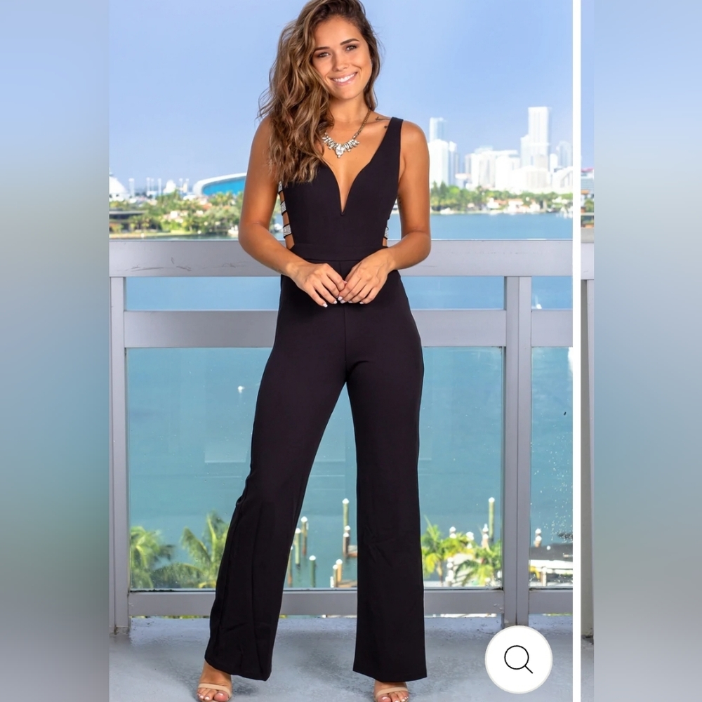 Black Jumpsuit With Rhinestones